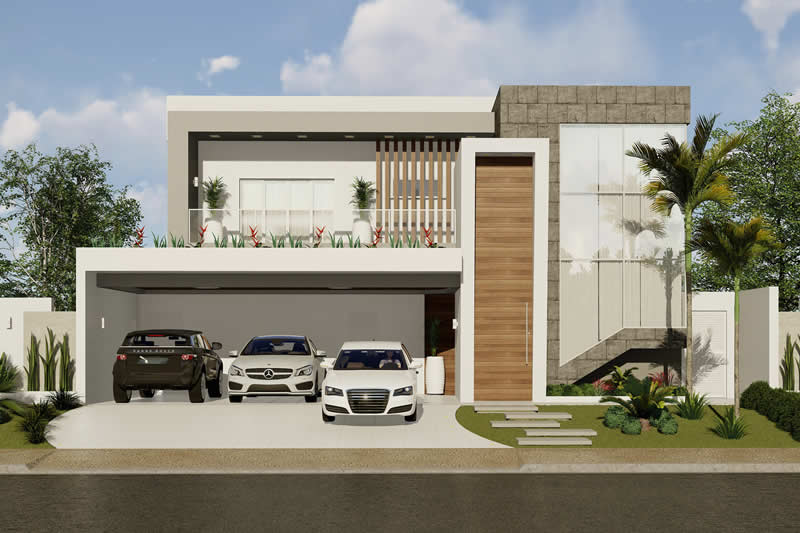Proyecto de casa con balcón