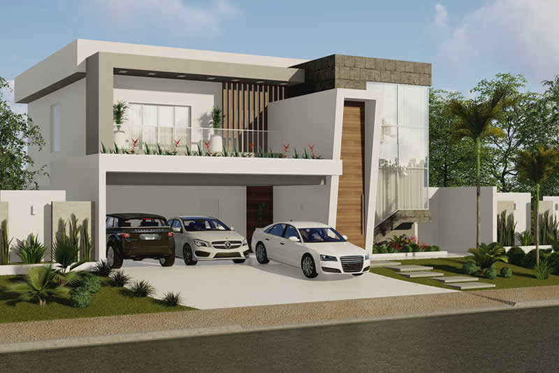 Proyecto de casa con balcón