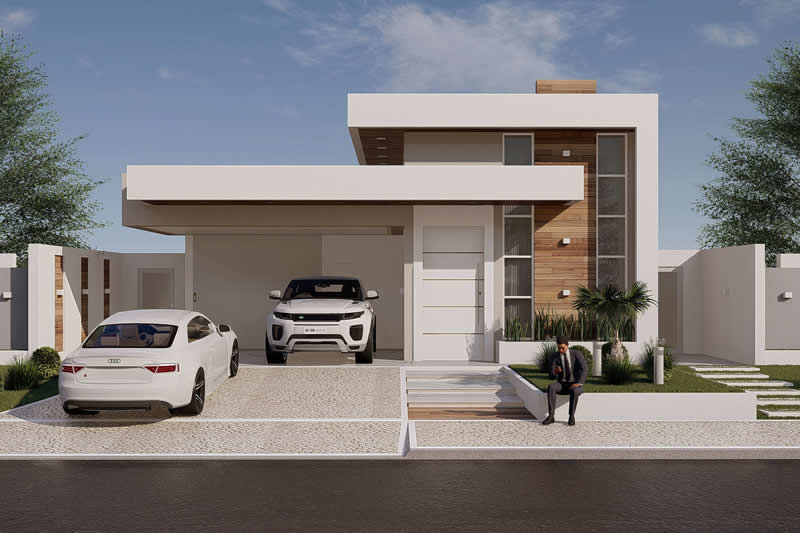 Proyecto de casa moderna con 3 suites.