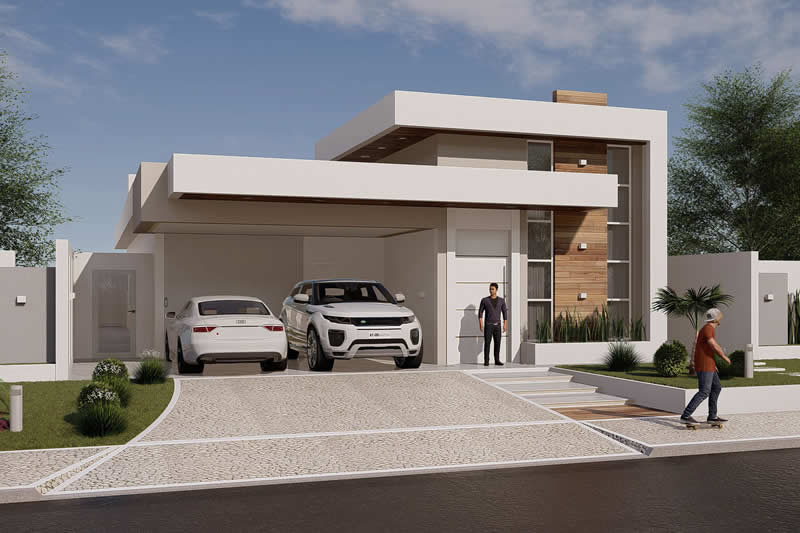 Proyecto de casa moderna con 3 suites.