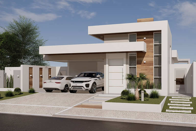 Proyecto de casa moderna con 3 suites.