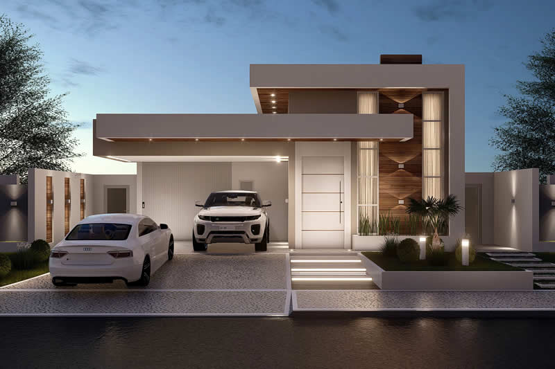 Proyecto de casa moderna con 3 suites.