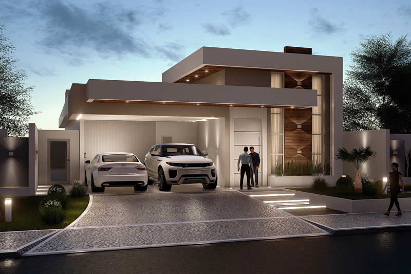 Proyecto de casa moderna con 3 suites.
