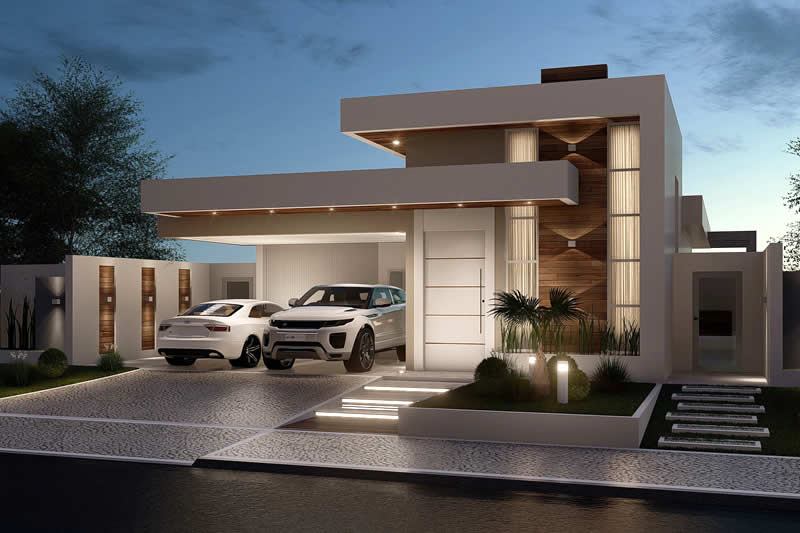 Proyecto de casa moderna con 3 suites.