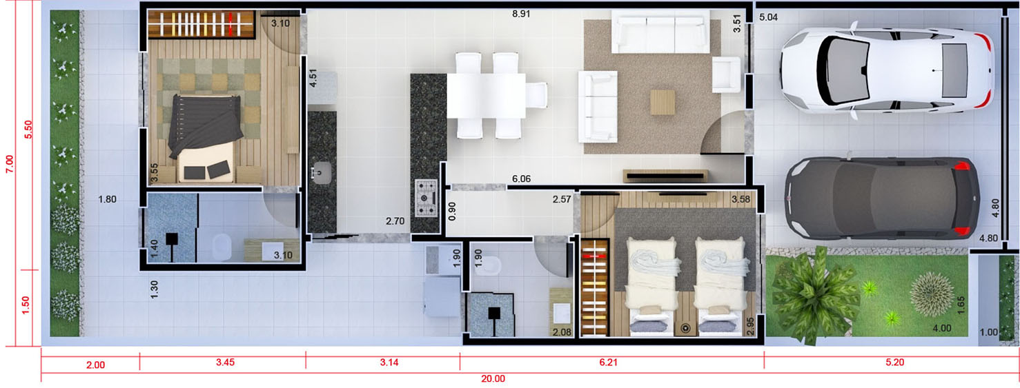 Planta de interior bajo coste7x20