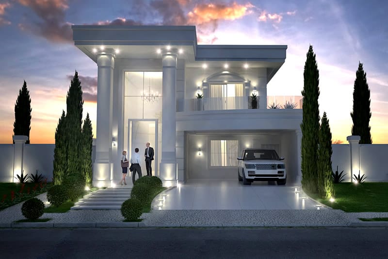 Plano de casa neoclásico