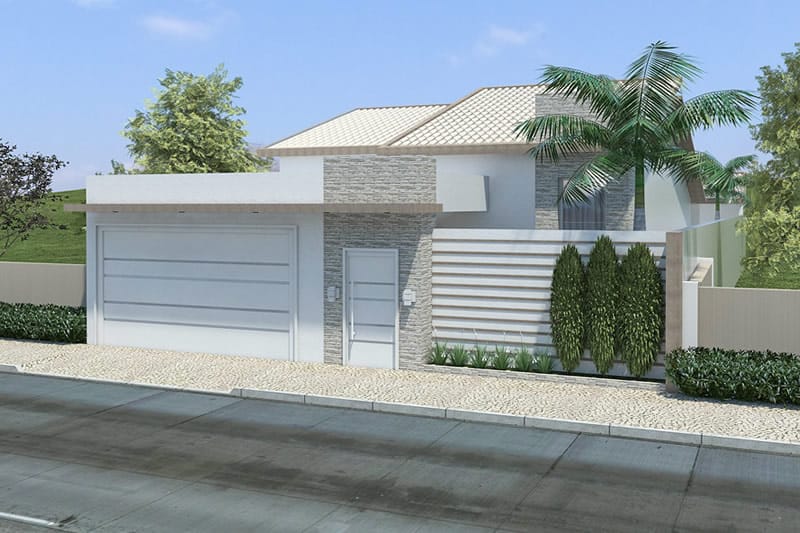 Plano de casa con poca casa y la piscina