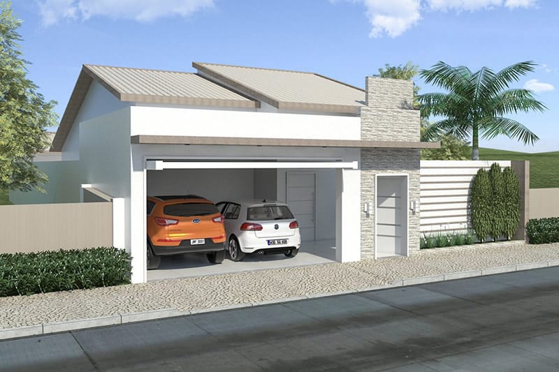 Plano de casa con poca casa y la piscina