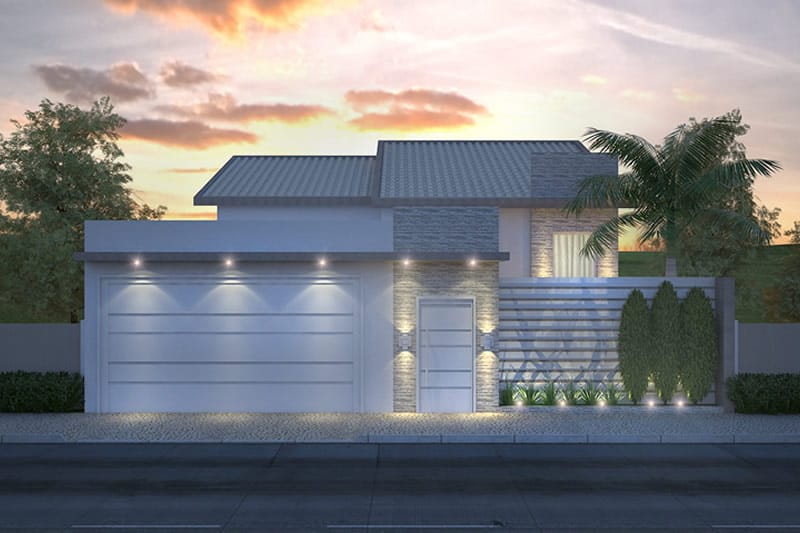 Plano de casa con poca casa y la piscina
