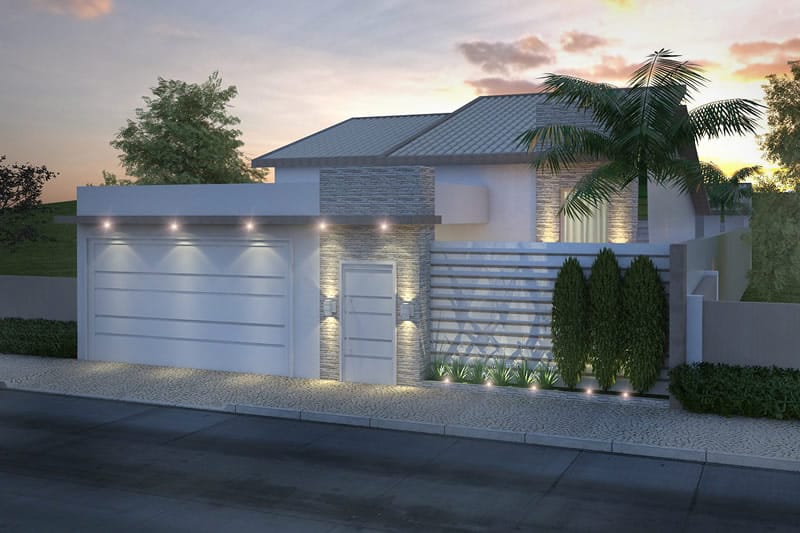 Plano de casa con poca casa y la piscina