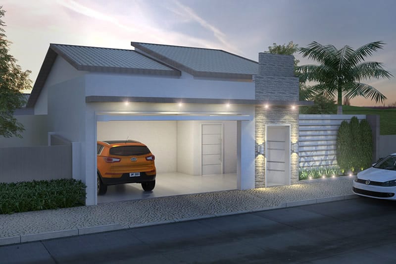 Plano de casa con poca casa y la piscina