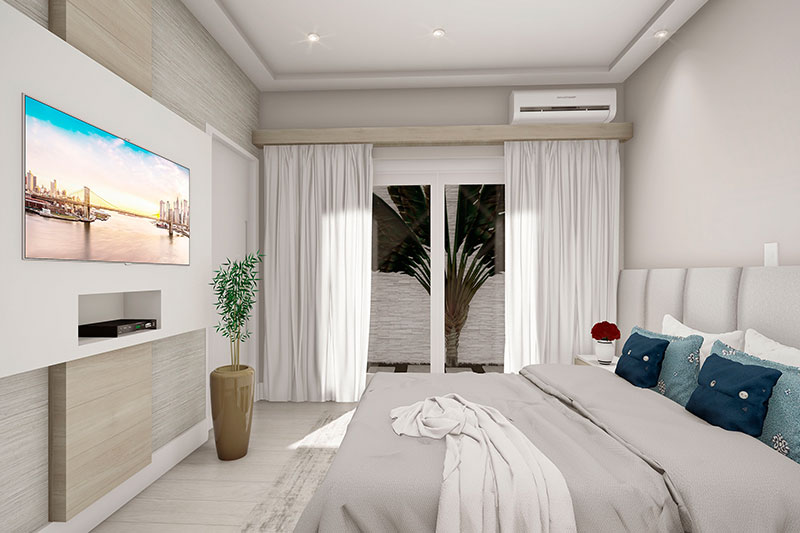 Plano de casa con poca casa y la piscina