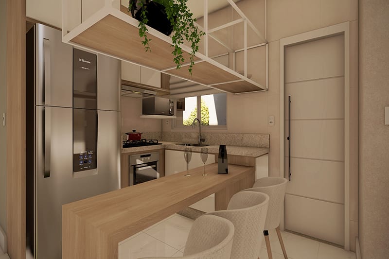 Plano de casa con techo integrado