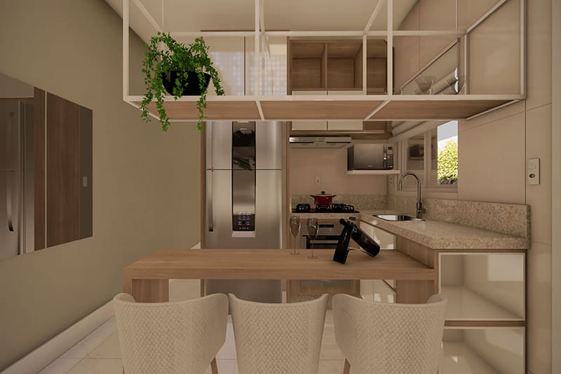 Plano de casa con techo integrado