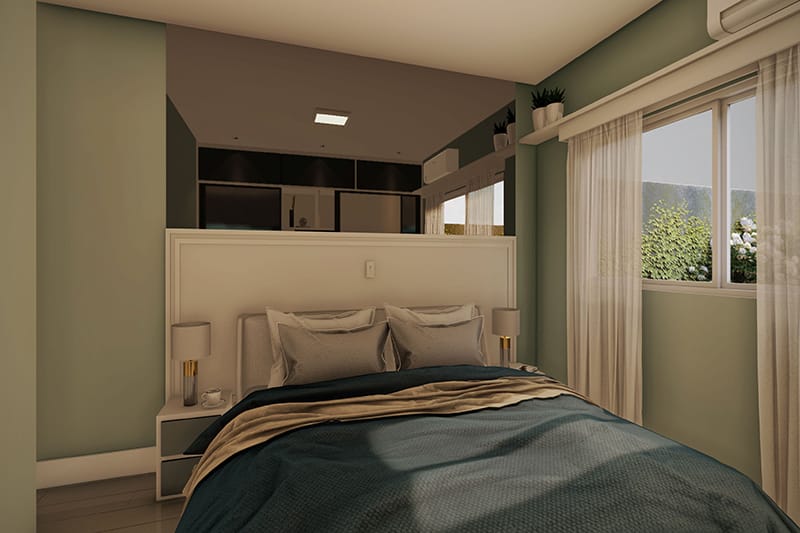 Plano de casa con techo integrado