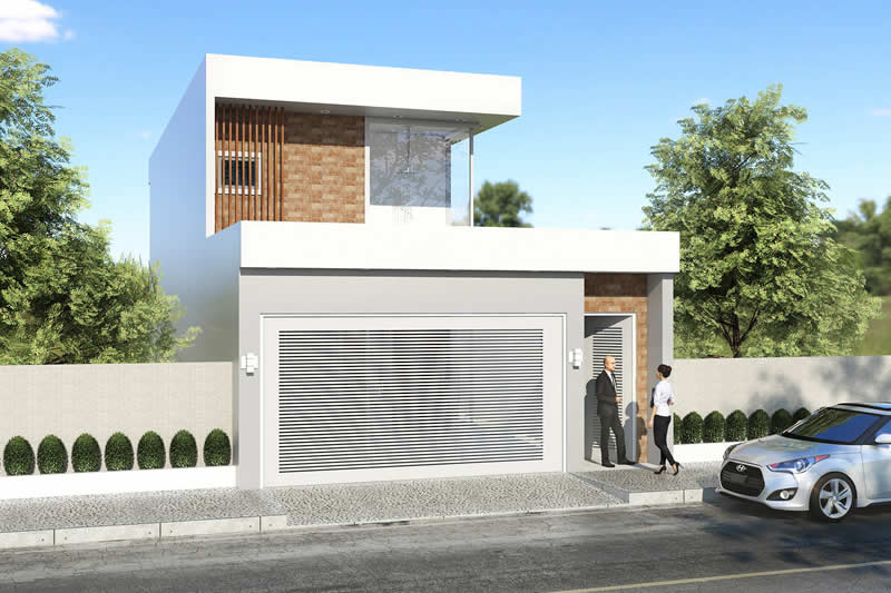 Plano de casa con cocina en el fondo