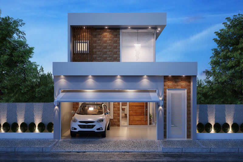 Plano de casa con cocina en el fondo