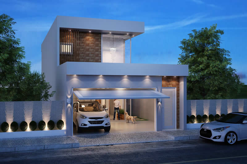 Plano de casa con cocina en el fondo