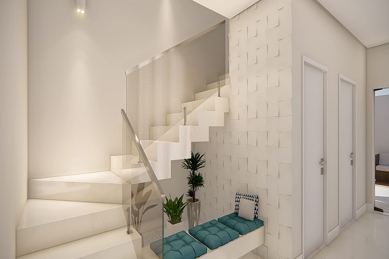 Plano de casa con cocina en el fondo
