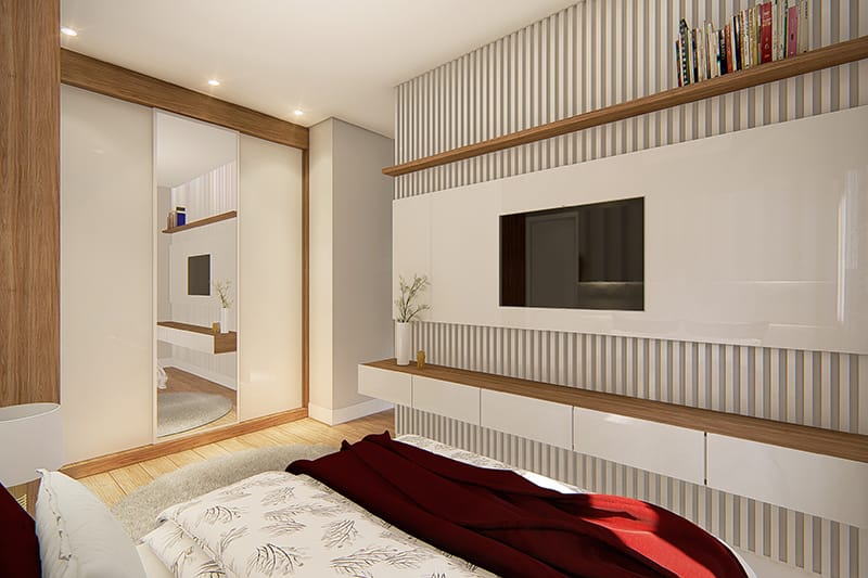 Plano de casa con cocina en el fondo