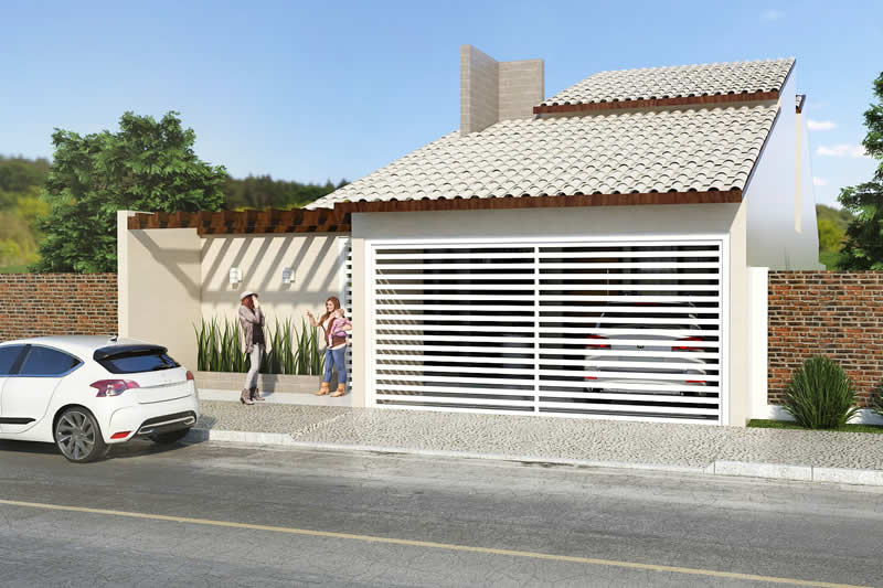 Plano de casa baja con techo a la vista