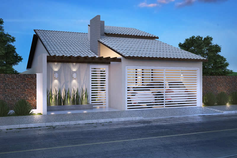 Plano de casa baja con techo a la vista