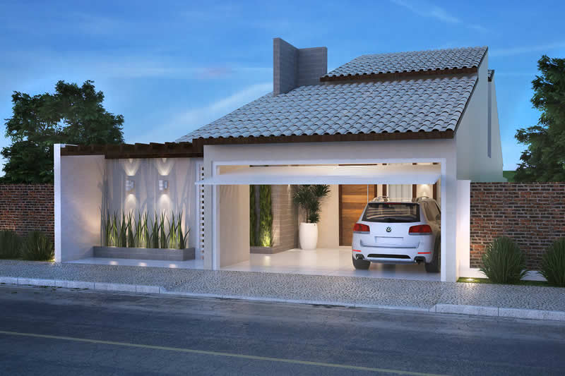 Plano de casa baja con techo a la vista