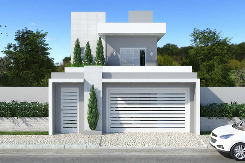 Plano de casa de 3 habitaciones con balcón