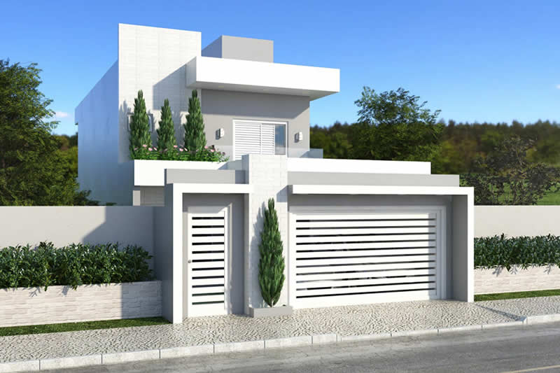 Plano de casa de 3 habitaciones con balcón