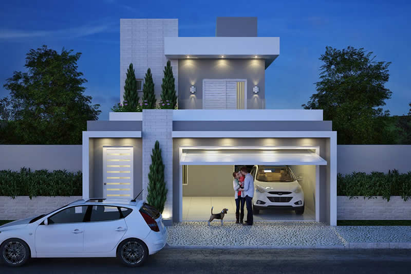 Plano de casa de 3 habitaciones con balcón