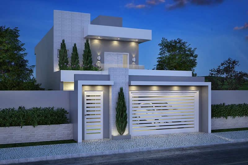 Plano de casa de 3 habitaciones con balcón