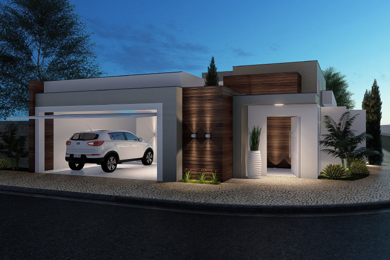 Plano de la casa de esquina con puerta