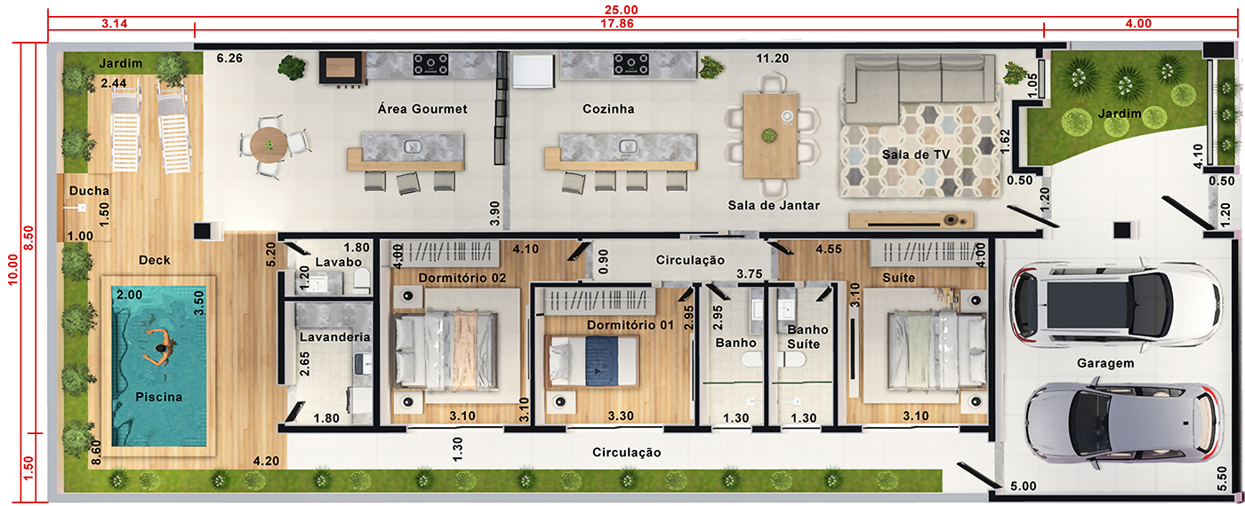 Diseño de planta baja con doble altura - Planos de Casas, Modelos de Casas  e Mansiones e Fachadas de Casas