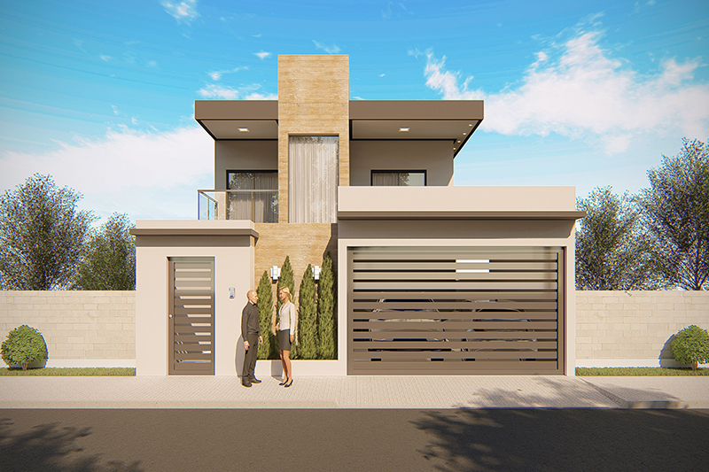 Plano de la casa con balcón al frente - Planos de Casas, Modelos de Casas e  Mansiones e Fachadas de Casas