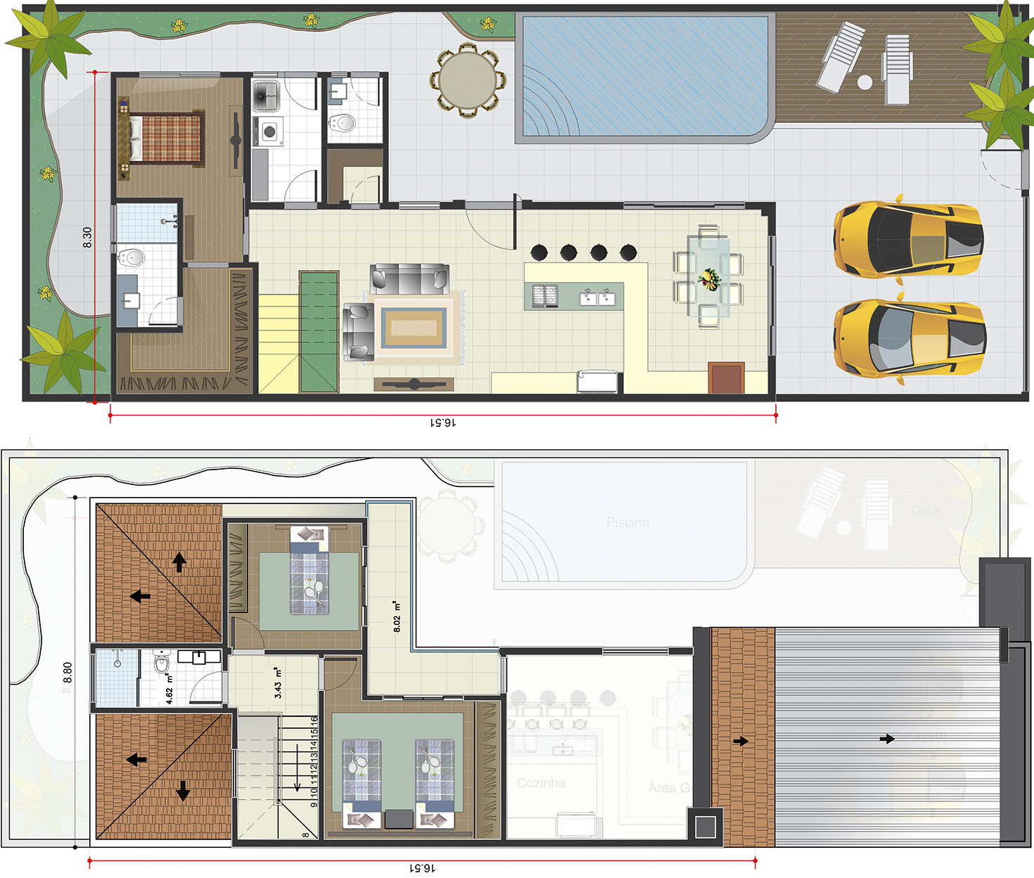 Casa con las habitaciones de la planta baja10x25