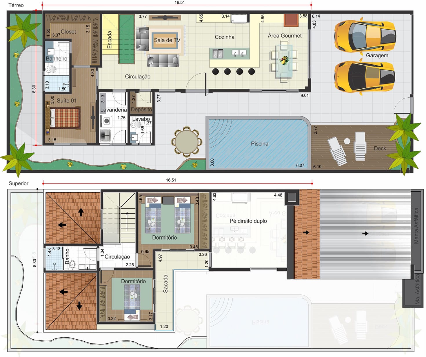 Casa con las habitaciones de la planta baja10x25