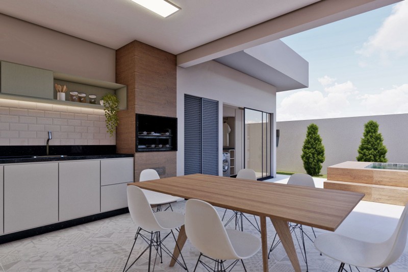 Plano de casa en planta baja con jacuzzi