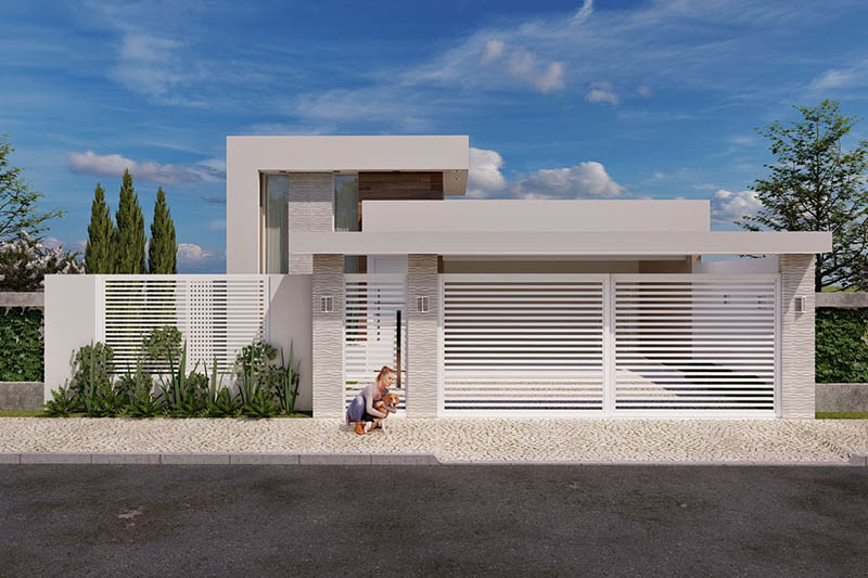 Proyecto de planta baja con portón hueco