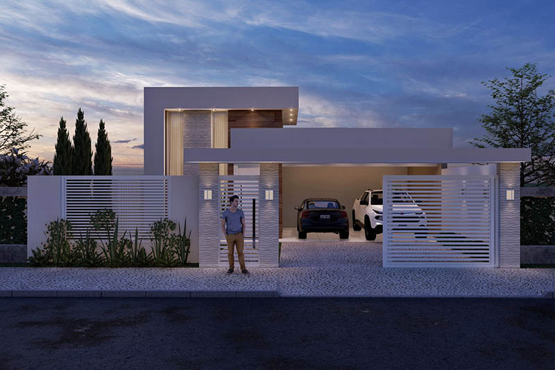 Proyecto de planta baja con portón hueco