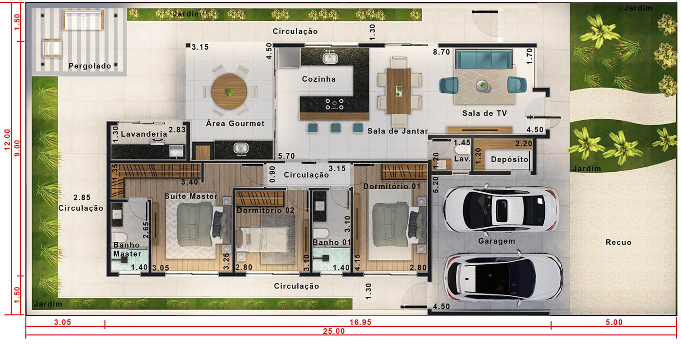Proyecto de condominio sin piscina12x25