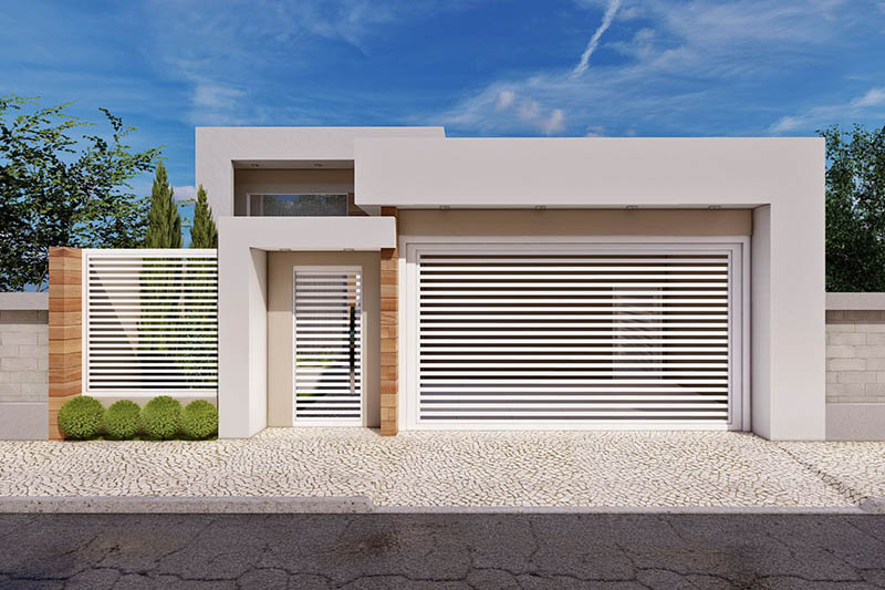 Plano de casa moderna con puerta