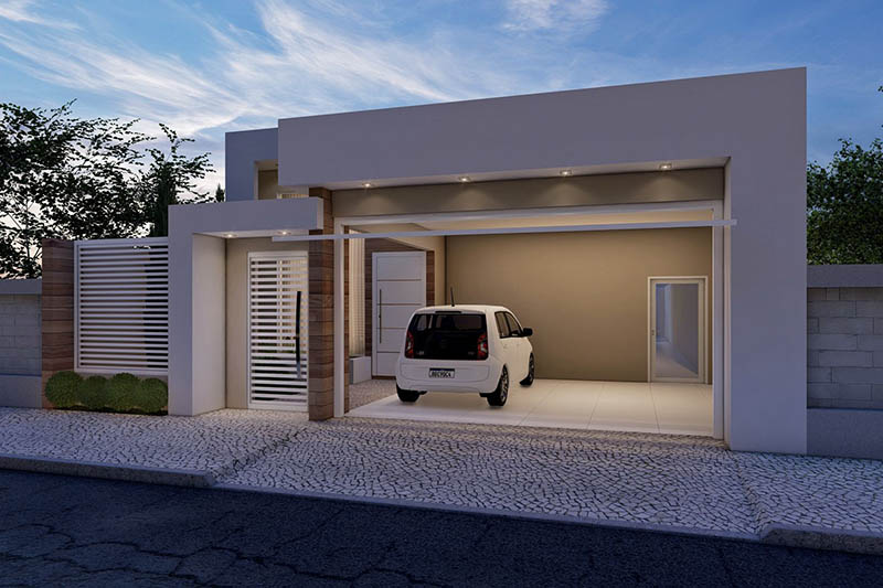 Plano de casa moderna con puerta