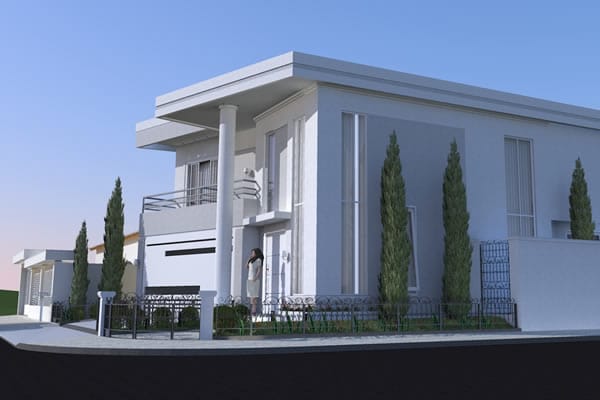 Plano de casa el lote de esquina