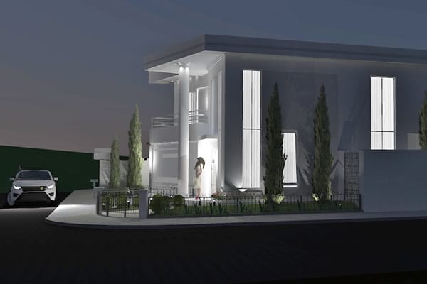Plano de casa el lote de esquina