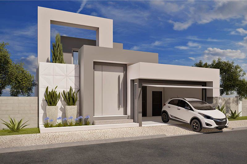Plano de casa moderna e imponente