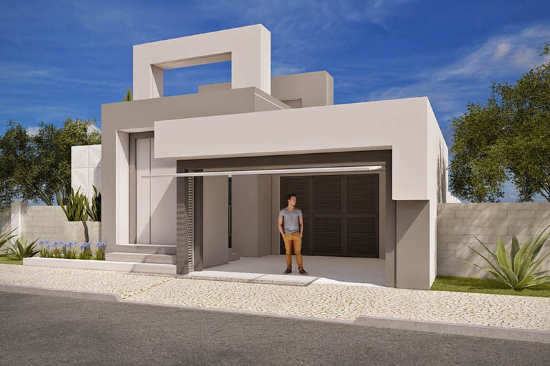 Plano de casa moderna e imponente
