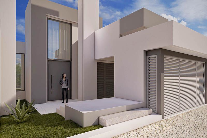 Plano de casa moderna e imponente