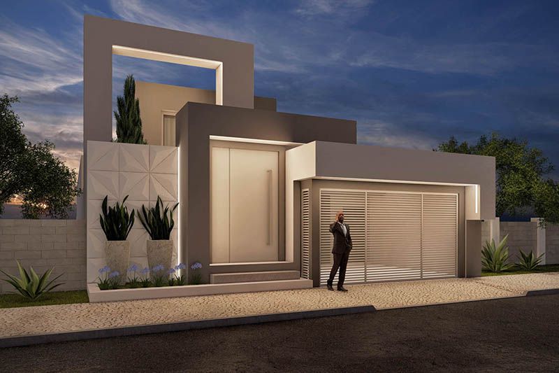 Plano de casa moderna e imponente