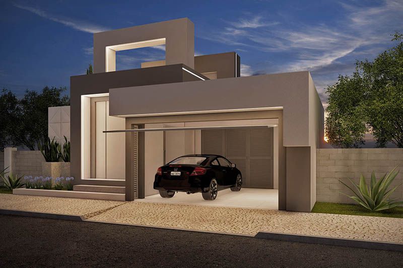 Plano de casa moderna e imponente