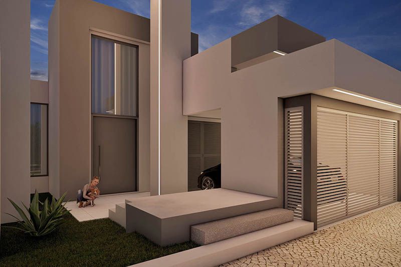Plano de casa moderna e imponente